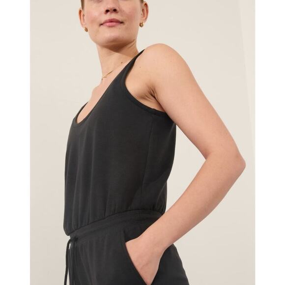 Athleta Balance Jogger Jumpsuit Black Large Tall Casual Comfy Sporty Lounge - Picture 3 of 13